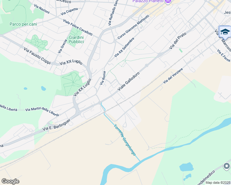 map of restaurants, bars, coffee shops, grocery stores, and more near 38 Via Zara in Jesi