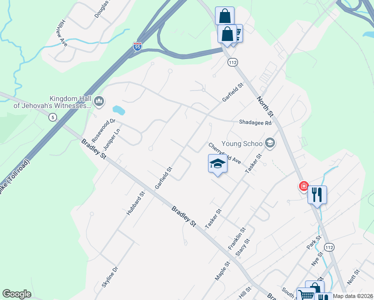 map of restaurants, bars, coffee shops, grocery stores, and more near 26 Miranda Circle in Saco