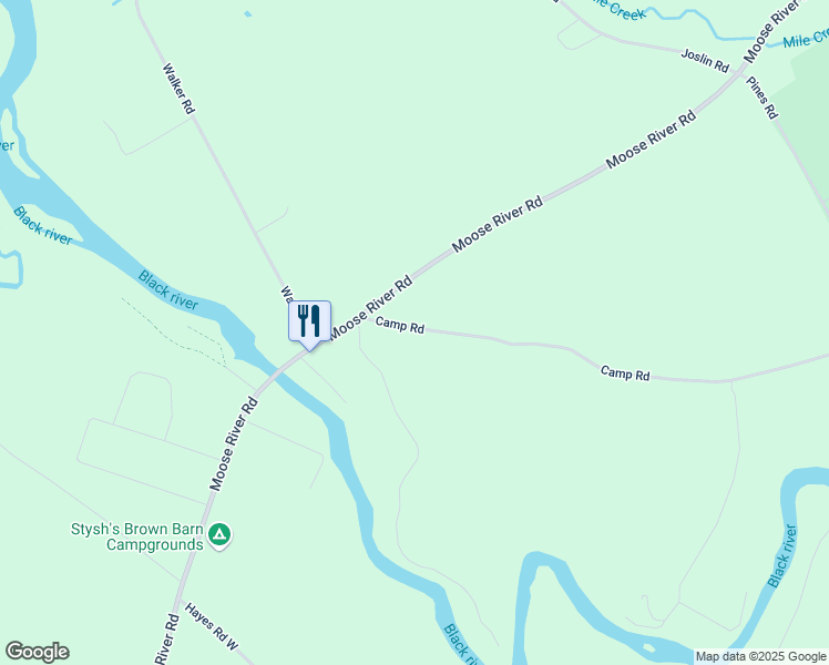 map of restaurants, bars, coffee shops, grocery stores, and more near 3468 Moose River Road in Boonville