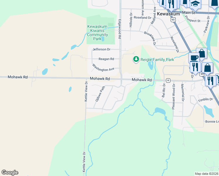 map of restaurants, bars, coffee shops, grocery stores, and more near 895 Chief Kewaskum Place in Kewaskum