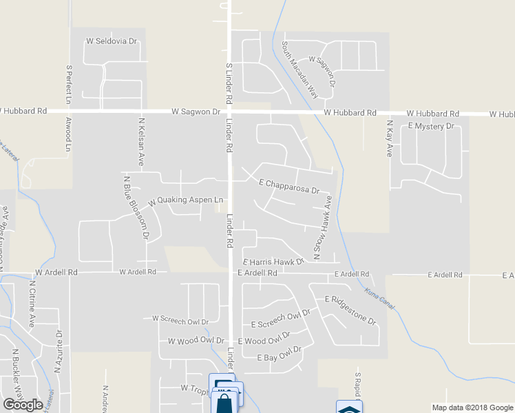 map of restaurants, bars, coffee shops, grocery stores, and more near 223 East Northridge Court in Kuna