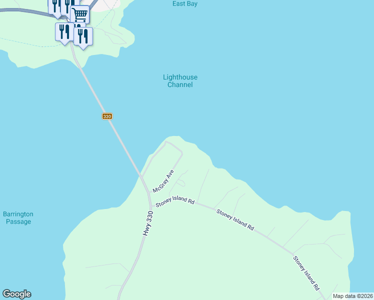 map of restaurants, bars, coffee shops, grocery stores, and more near 91 McGray Avenue in North East Point