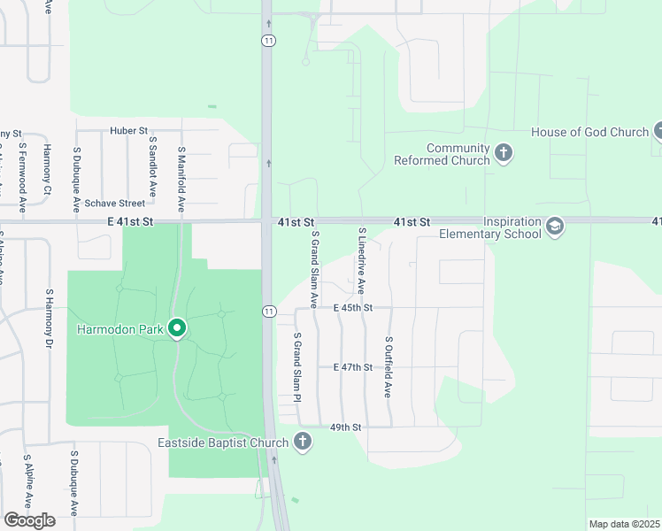 map of restaurants, bars, coffee shops, grocery stores, and more near 3501 South Linedrive Avenue in Sioux Falls