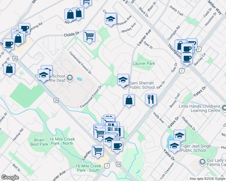 map of restaurants, bars, coffee shops, grocery stores, and more near 593 Beaver Court in Milton
