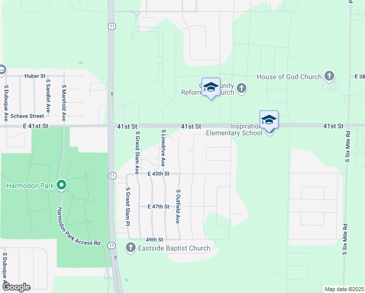 map of restaurants, bars, coffee shops, grocery stores, and more near 6401 East 41st Street in Sioux Falls