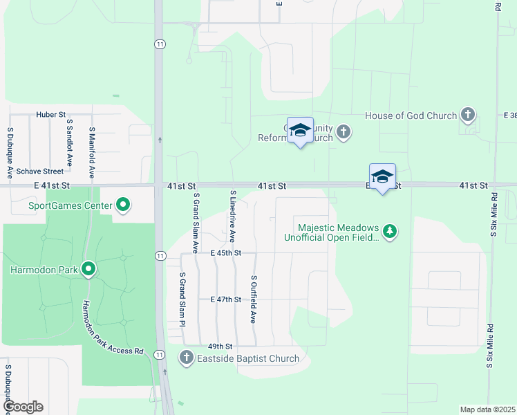 map of restaurants, bars, coffee shops, grocery stores, and more near 3514 South Outfield Avenue in Sioux Falls