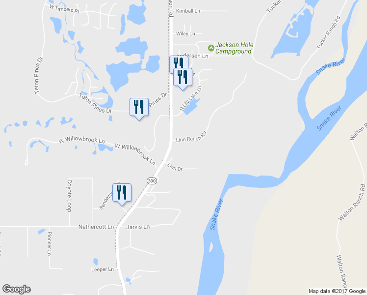 map of restaurants, bars, coffee shops, grocery stores, and more near 3932 Linn Ranch Road in Wilson