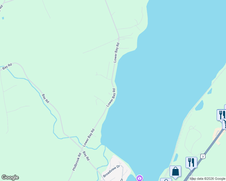 map of restaurants, bars, coffee shops, grocery stores, and more near 92 Lower Bay Road in Sanbornton