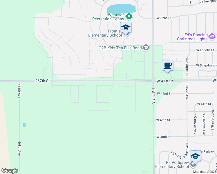 map of restaurants, bars, coffee shops, grocery stores, and more near 46851-46879 267th Street in Sioux Falls