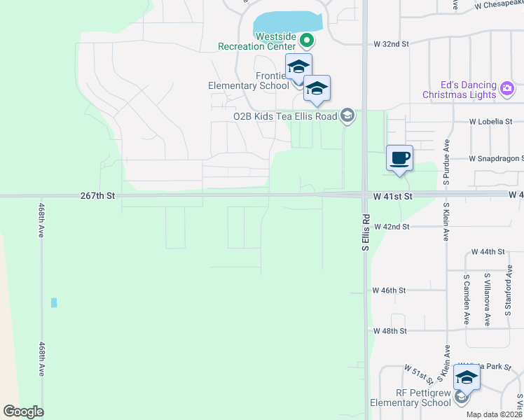 map of restaurants, bars, coffee shops, grocery stores, and more near 46851-46879 267th Street in Sioux Falls