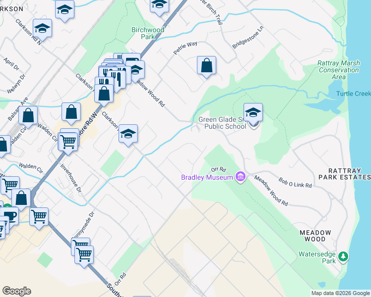 map of restaurants, bars, coffee shops, grocery stores, and more near 1688 Missenden Crescent in Mississauga