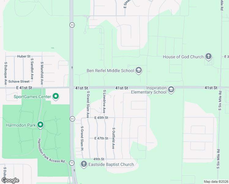 map of restaurants, bars, coffee shops, grocery stores, and more near 6128-6276 East 41st Street in Sioux Falls