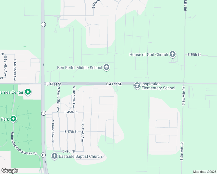 map of restaurants, bars, coffee shops, grocery stores, and more near 6468-6622 East 41st Street in Sioux Falls
