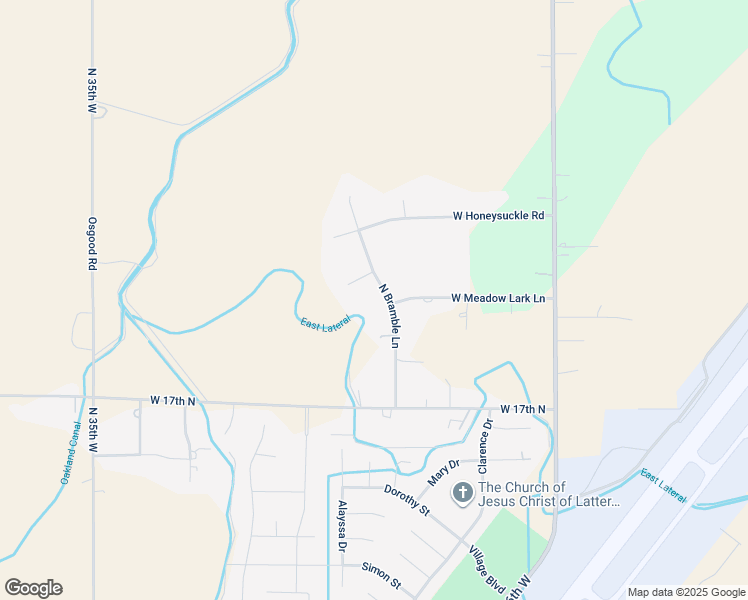 map of restaurants, bars, coffee shops, grocery stores, and more near 2101-2199 North Bramble Lane in Idaho Falls