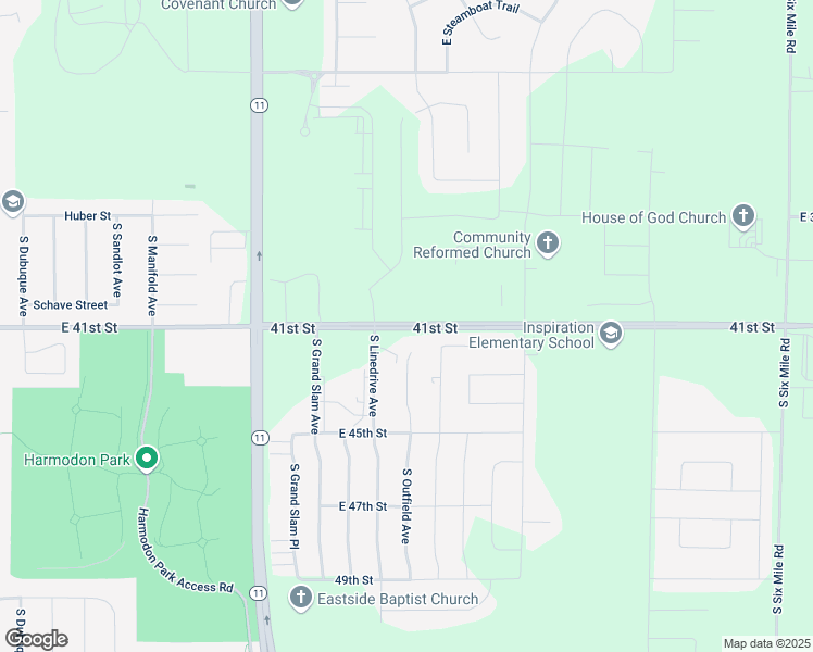 map of restaurants, bars, coffee shops, grocery stores, and more near 6128 East 41st Street in Sioux Falls
