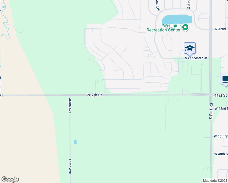 map of restaurants, bars, coffee shops, grocery stores, and more near 46816 267th Street in Sioux Falls