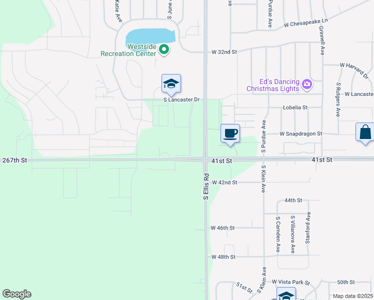 map of restaurants, bars, coffee shops, grocery stores, and more near 8600 West 41st Street in Sioux Falls