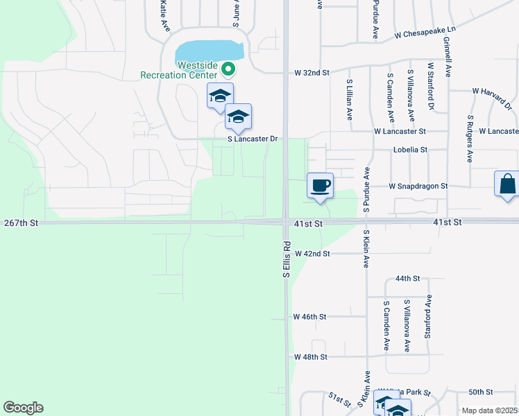 map of restaurants, bars, coffee shops, grocery stores, and more near 8600 West 41st Street in Sioux Falls
