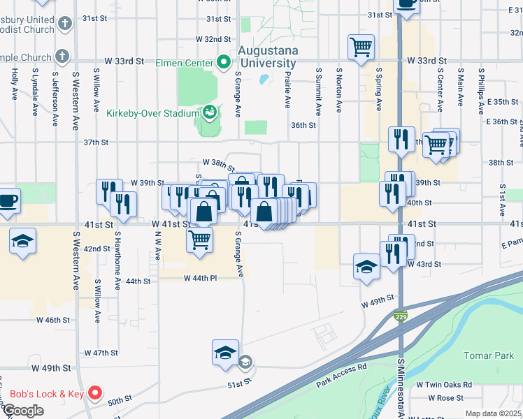 map of restaurants, bars, coffee shops, grocery stores, and more near 1110 West 41st Street in Sioux Falls