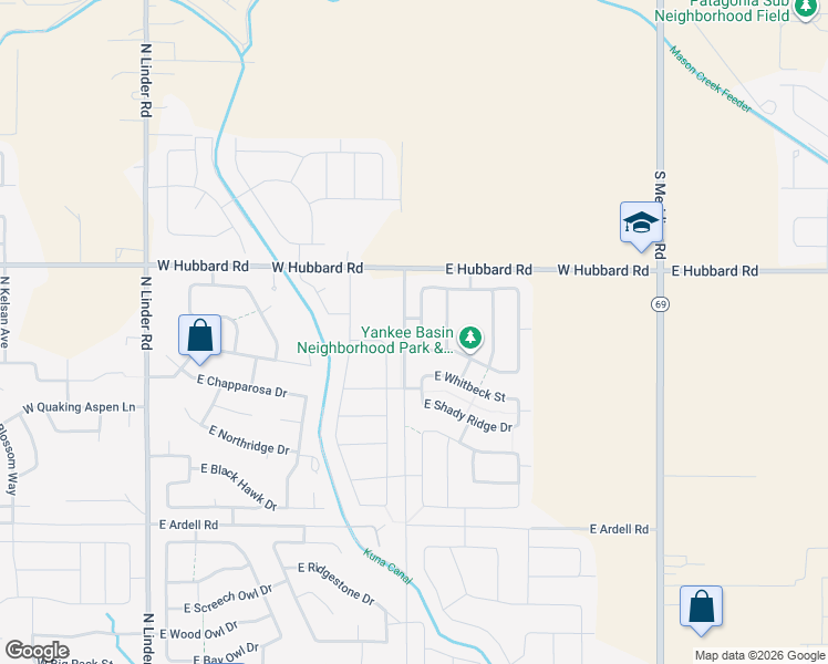 map of restaurants, bars, coffee shops, grocery stores, and more near 967 East Yankee Basin Drive in Kuna