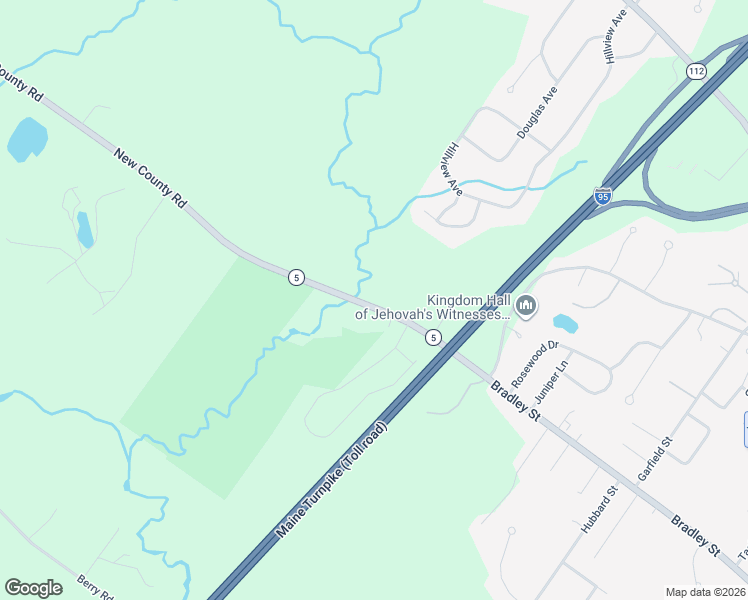 map of restaurants, bars, coffee shops, grocery stores, and more near 19 New County Road in Saco