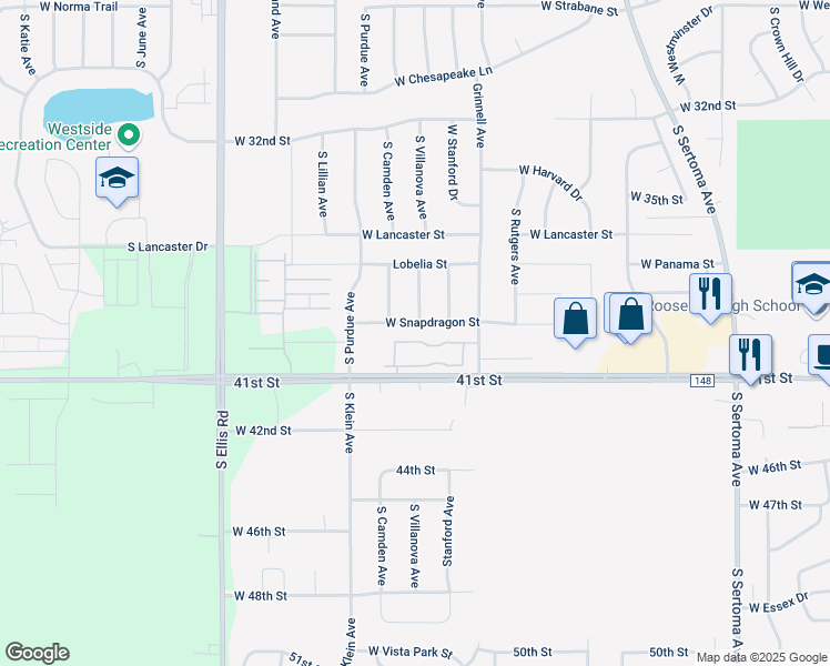 map of restaurants, bars, coffee shops, grocery stores, and more near 2913 South Gerbera Avenue in Sioux Falls