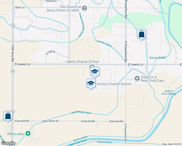 map of restaurants, bars, coffee shops, grocery stores, and more near 1063 East Lewis Lane in Nampa