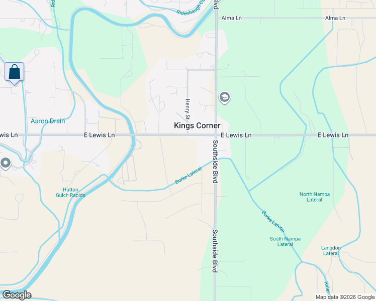 map of restaurants, bars, coffee shops, grocery stores, and more near 7042 East Merlin Hawk Court in Nampa