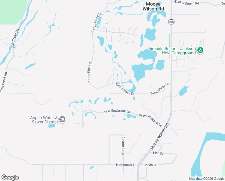 map of restaurants, bars, coffee shops, grocery stores, and more near 2625 Teton Pines Drive in Wilson