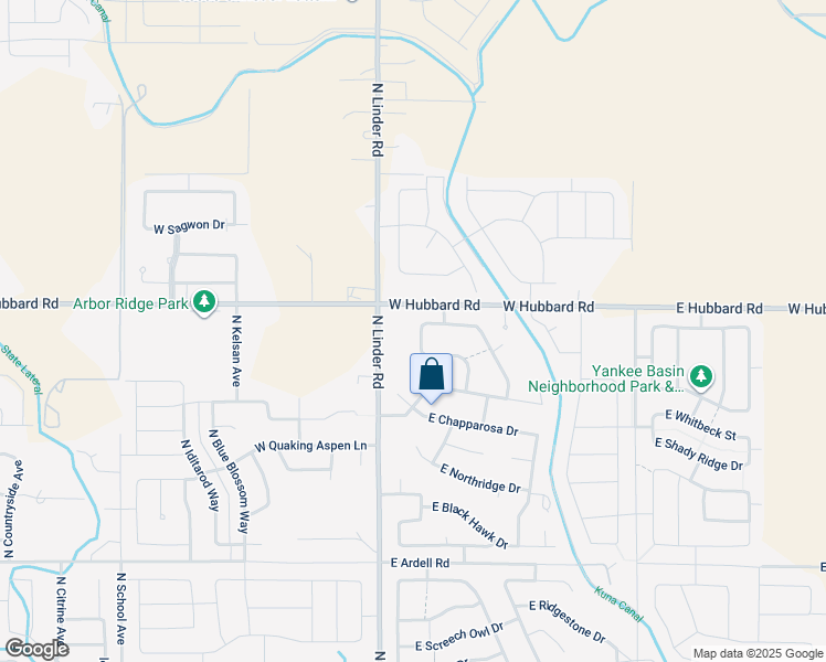 map of restaurants, bars, coffee shops, grocery stores, and more near 2833 North Updale Avenue in Kuna