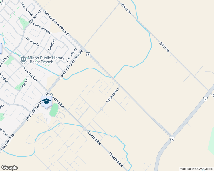 map of restaurants, bars, coffee shops, grocery stores, and more near James Snow Parkway South in Milton