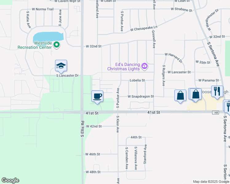 map of restaurants, bars, coffee shops, grocery stores, and more near 8100 West Common Place in Sioux Falls
