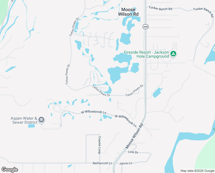 map of restaurants, bars, coffee shops, grocery stores, and more near 2625 Teton Pines Drive in Wilson