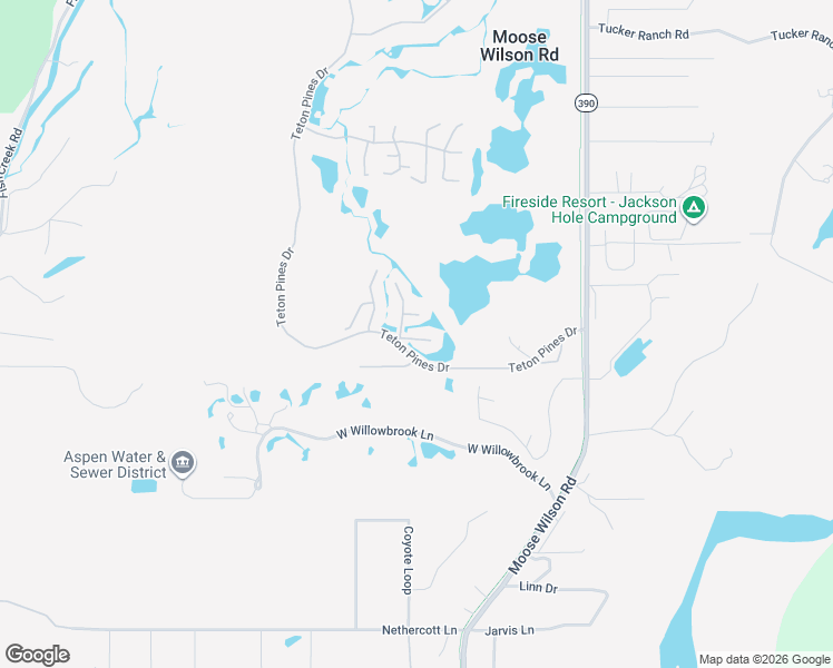 map of restaurants, bars, coffee shops, grocery stores, and more near 2625 Teton Pines Drive in Wilson