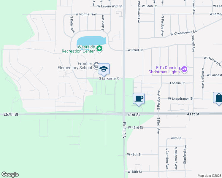 map of restaurants, bars, coffee shops, grocery stores, and more near 2624 Lancaster Drive in Sioux Falls