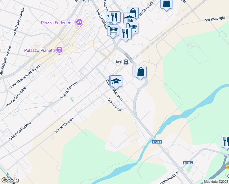 map of restaurants, bars, coffee shops, grocery stores, and more near 6 Via S. Maria in Jesi