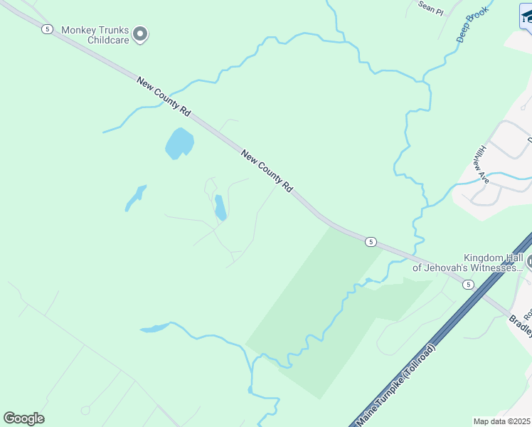 map of restaurants, bars, coffee shops, grocery stores, and more near 72 New County Road in Saco