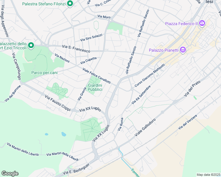 map of restaurants, bars, coffee shops, grocery stores, and more near 2 Via Castelbellino in Jesi
