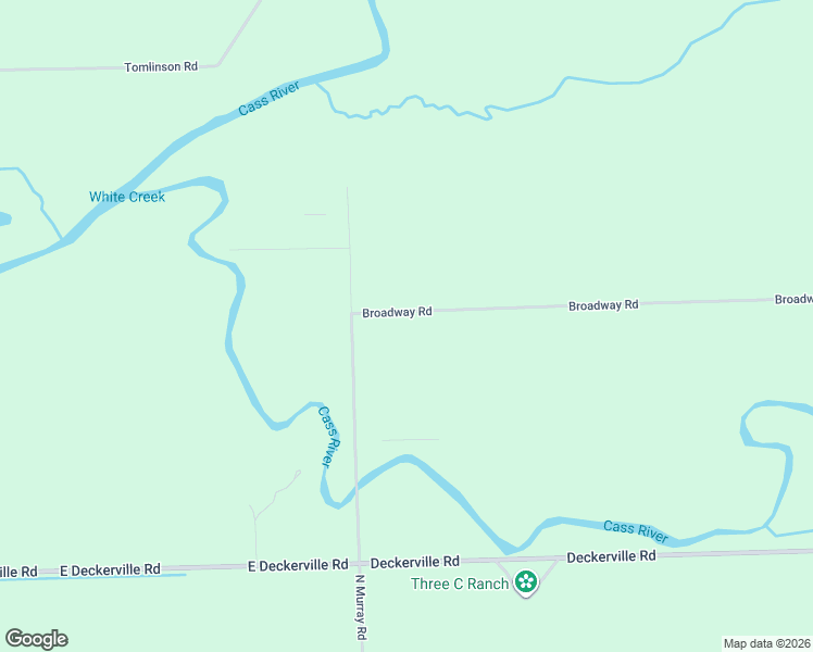 map of restaurants, bars, coffee shops, grocery stores, and more near 3060 Broadway Road in Cass City