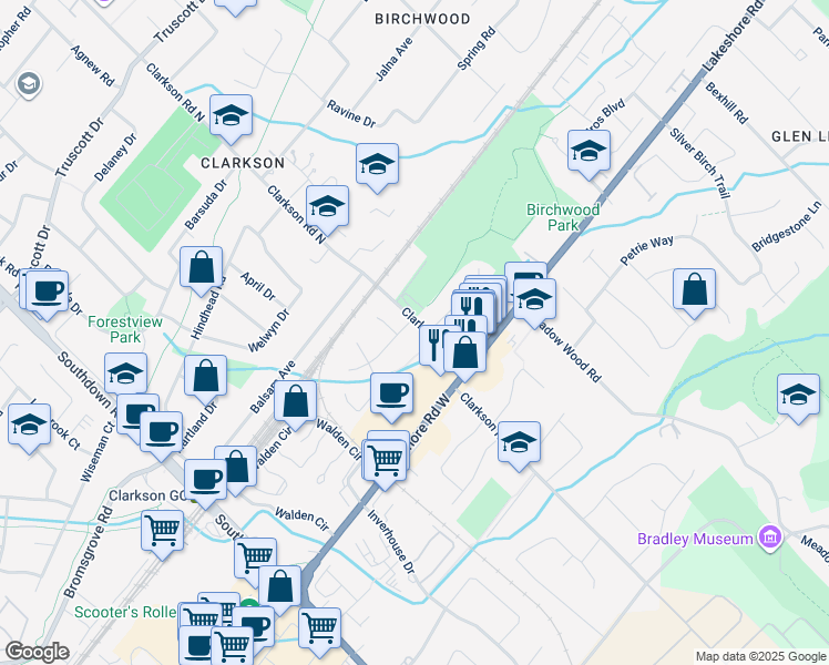map of restaurants, bars, coffee shops, grocery stores, and more near 1746 Pengilley Place in Mississauga