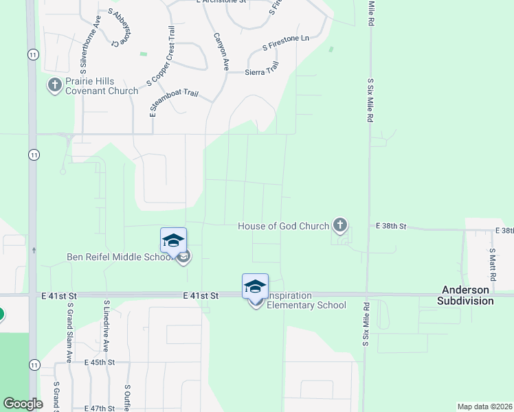 map of restaurants, bars, coffee shops, grocery stores, and more near 7300 East 41st Street in Sioux Falls