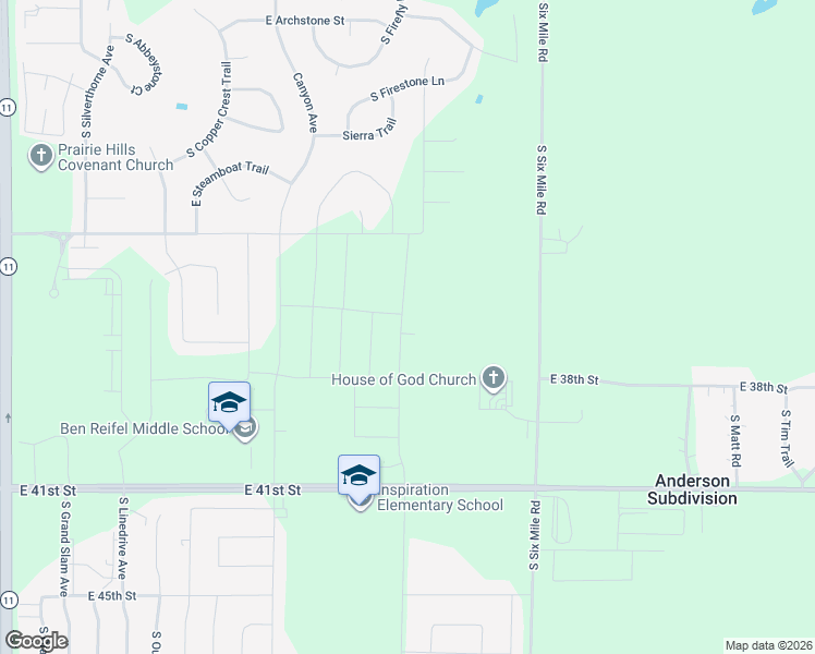 map of restaurants, bars, coffee shops, grocery stores, and more near 7300 East 41st Street in Sioux Falls
