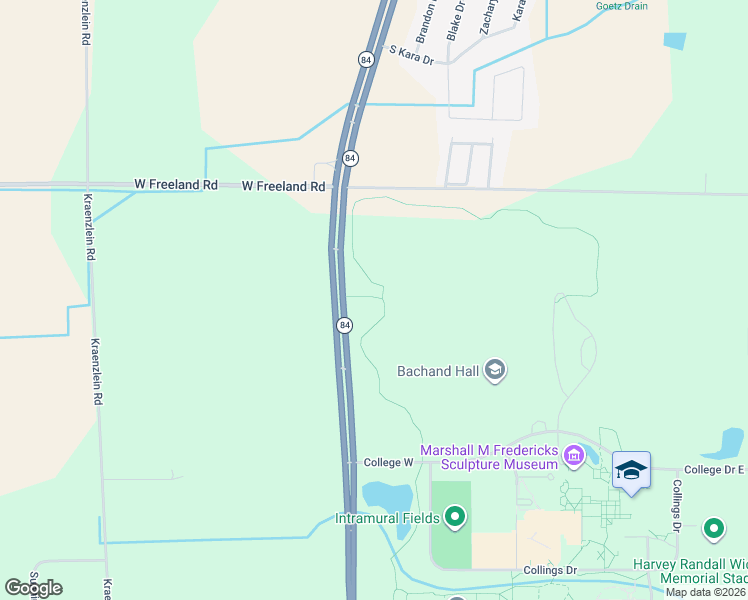map of restaurants, bars, coffee shops, grocery stores, and more near 7780 Bay Road in Saginaw