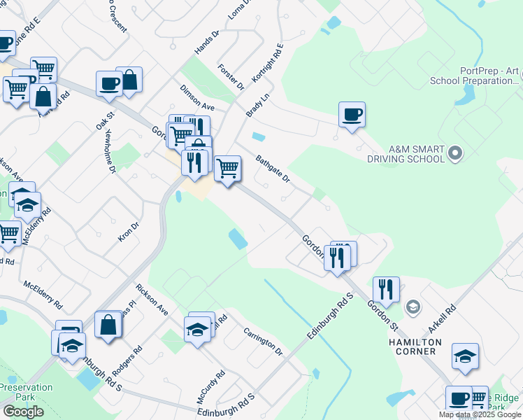 map of restaurants, bars, coffee shops, grocery stores, and more near in Guelph