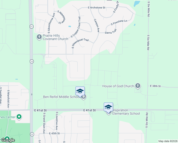map of restaurants, bars, coffee shops, grocery stores, and more near 6000-6622 E 41st St in Sioux Falls