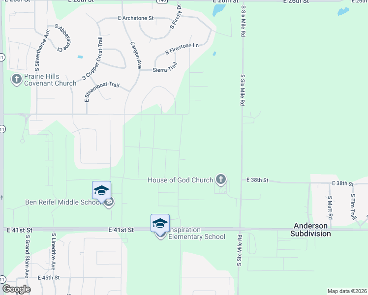 map of restaurants, bars, coffee shops, grocery stores, and more near 7300 East 41st Street in Sioux Falls