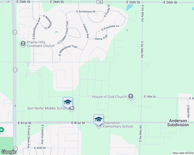 map of restaurants, bars, coffee shops, grocery stores, and more near 7300 East 41st Street in Sioux Falls