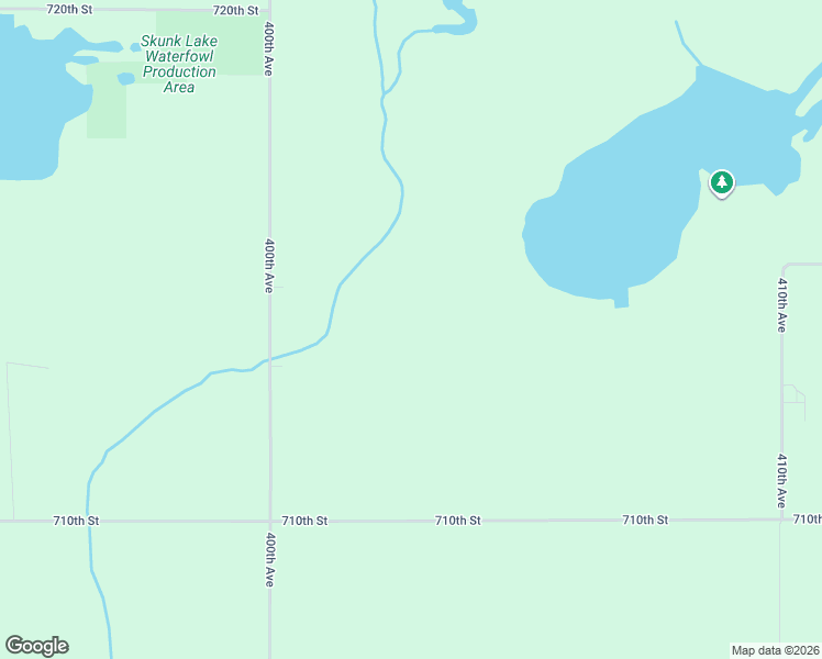 map of restaurants, bars, coffee shops, grocery stores, and more near 71402 400th Avenue in Lakefield