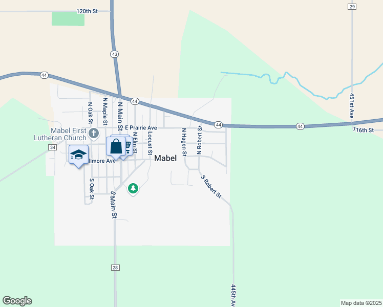 map of restaurants, bars, coffee shops, grocery stores, and more near 501 Fillmore Avenue in Mabel