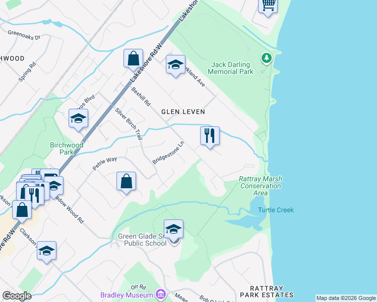 map of restaurants, bars, coffee shops, grocery stores, and more near 823 Catcay Court in Mississauga